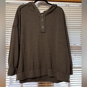 Andree Chocolate Brown Hooded Top